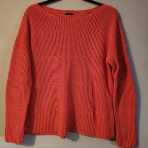 Talbots Orange Pima Cotton Boatneck Sweater